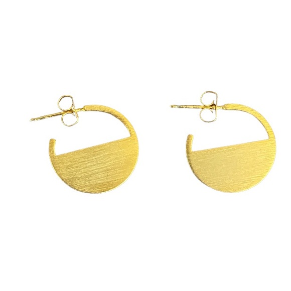Art Deco Gold Hoops - Picture 4 of 4